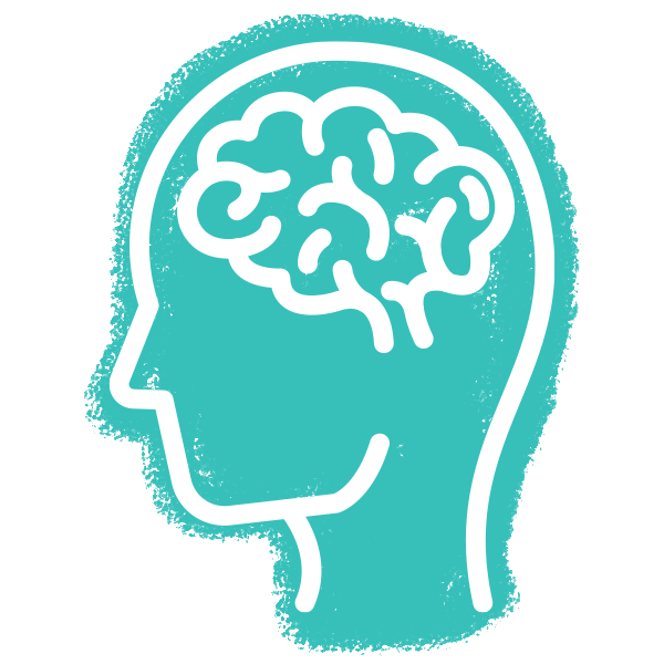 head profile with brain icon